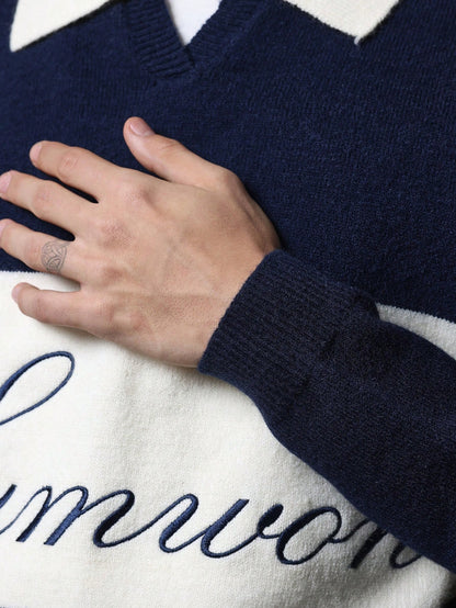 Suéter Polo de Malha Universitária