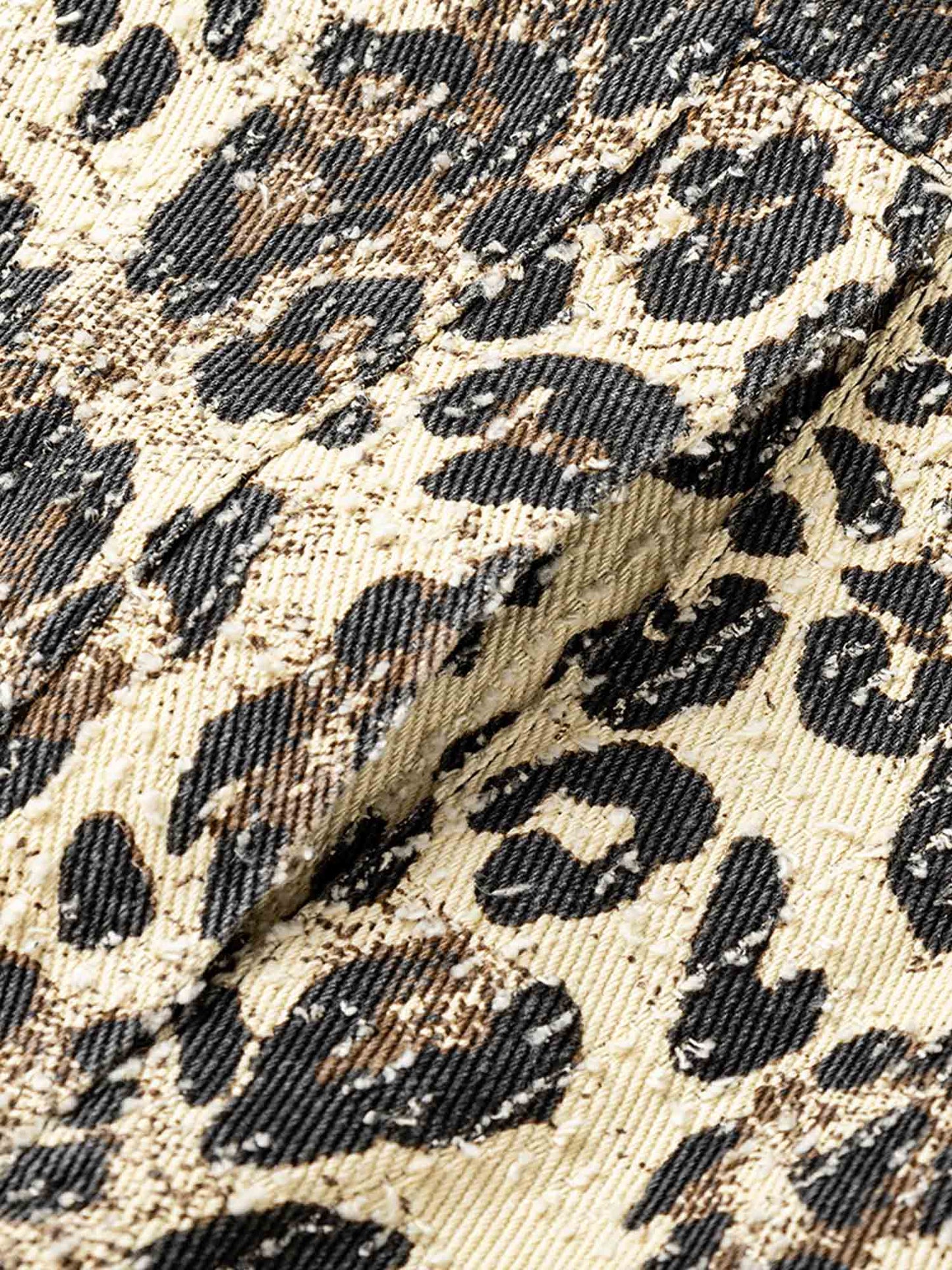 Jaqueta Retro Leopard Printed Denim