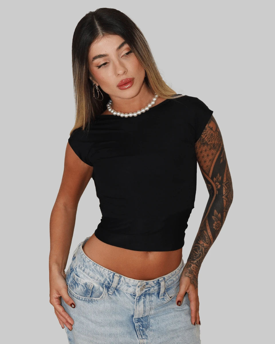 Cropped Back All Baby Tee