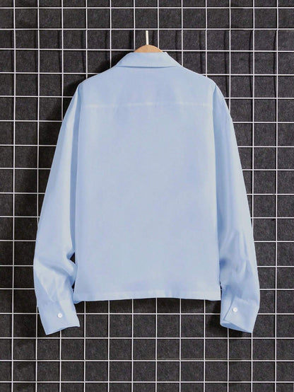 Camisa Homme Longa de Manga Comprida Coreana