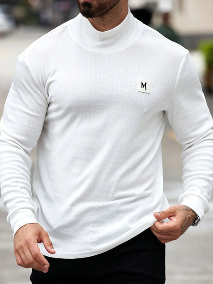 Camiseta CasualCool Masculina de Manga Longa com Gola Olímpica