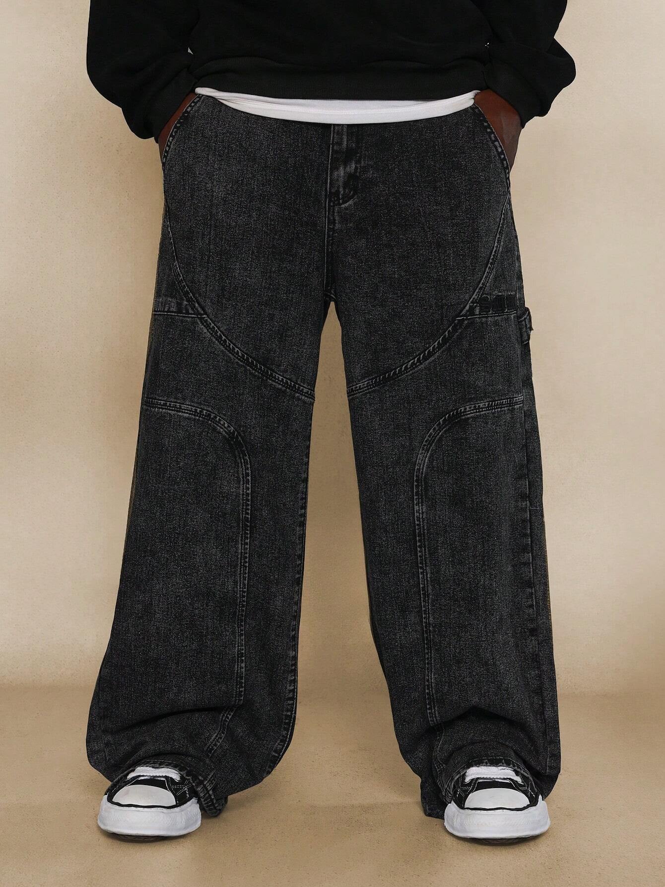 Calça SUMWON Denim Reta Anos 90 com Painéis Curvos