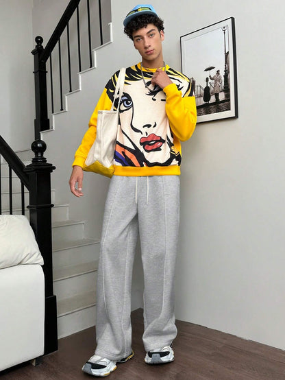 Calça Vintage Oversized Malha Estilo Y2K