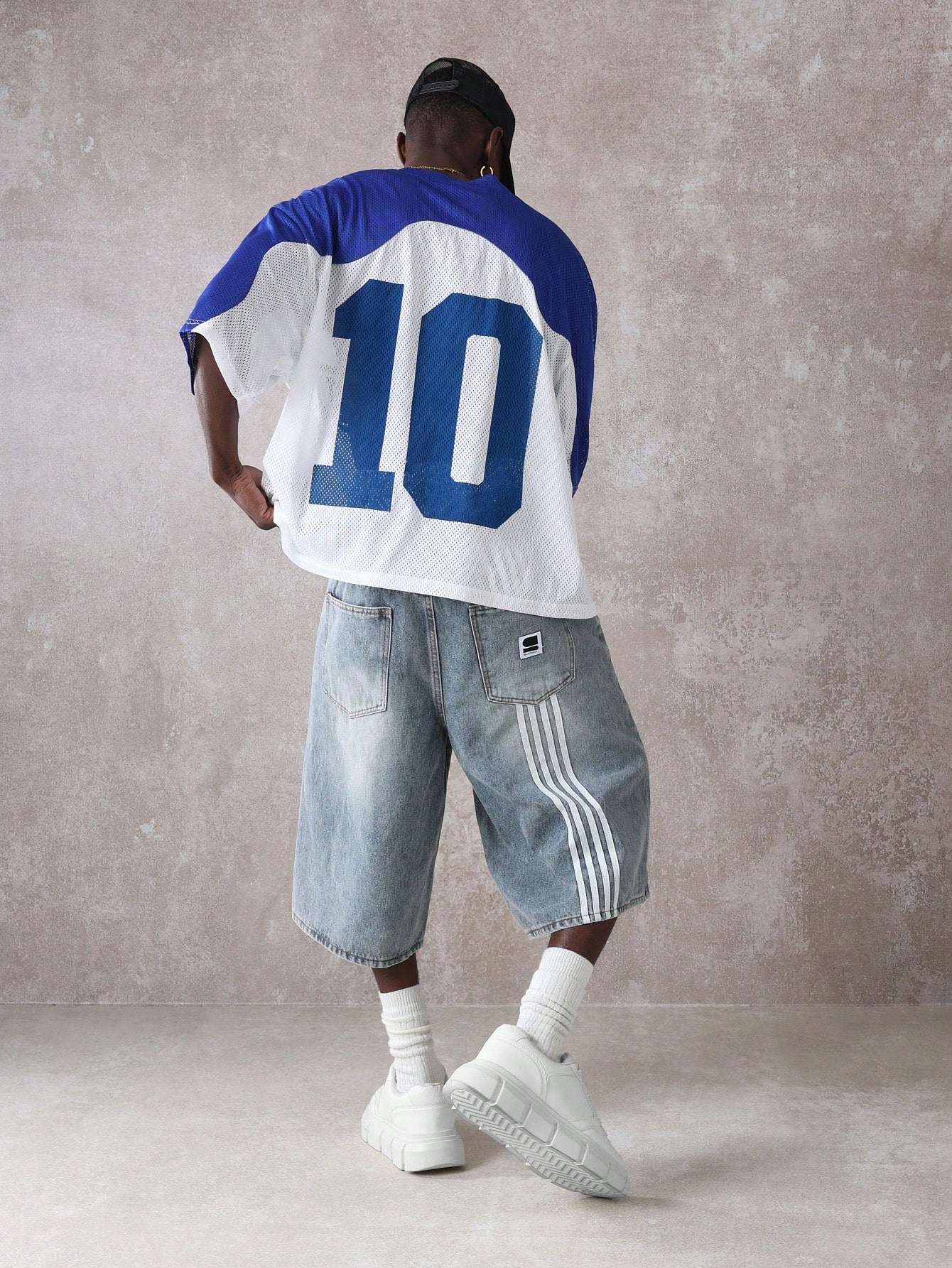 Shorts Denim Oversized de Perna Larga