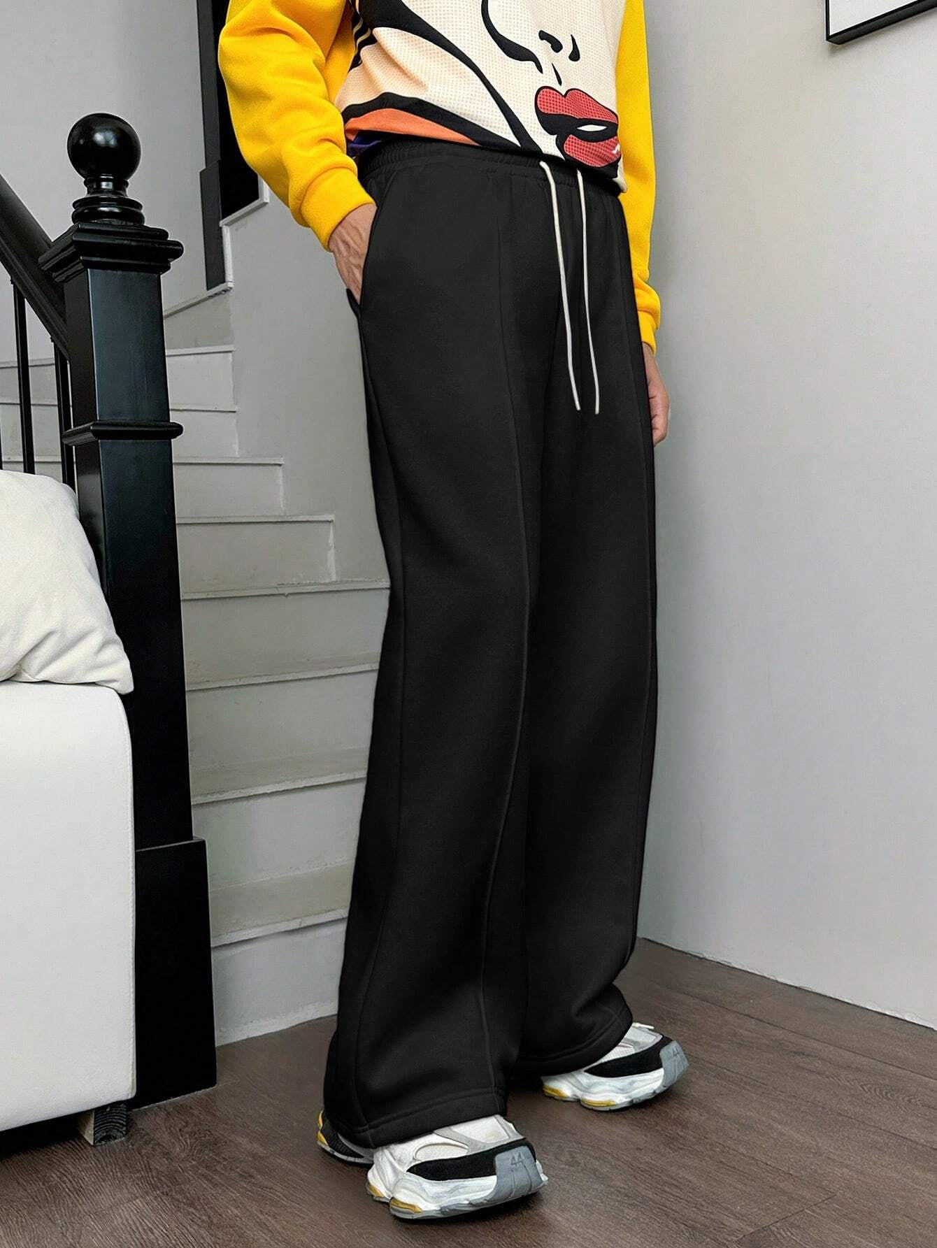 Calça Vintage Oversized Malha Estilo Y2K