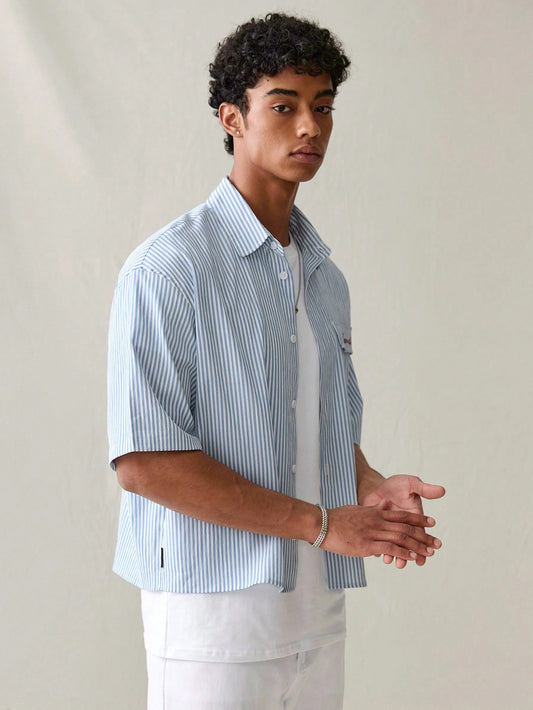 Camisa UrbanChill StreetEZ de manga curta listrada