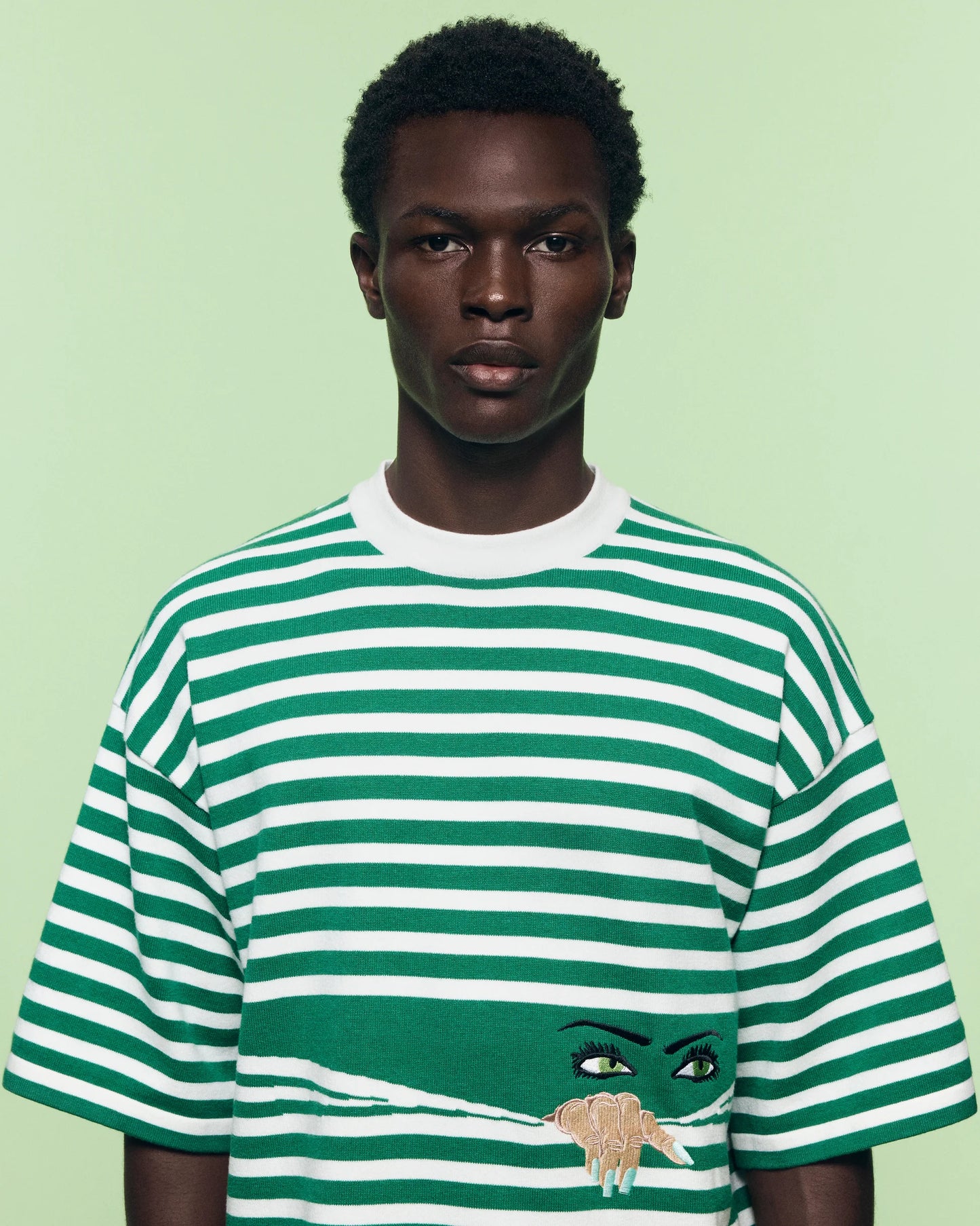 Camiseta KNITTED PEEPING TEE Green Nature