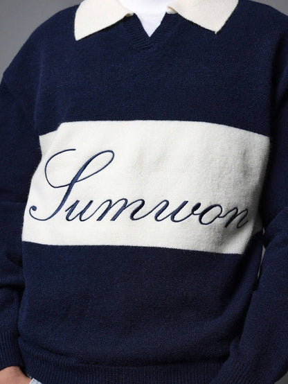 Suéter Polo de Malha Universitária