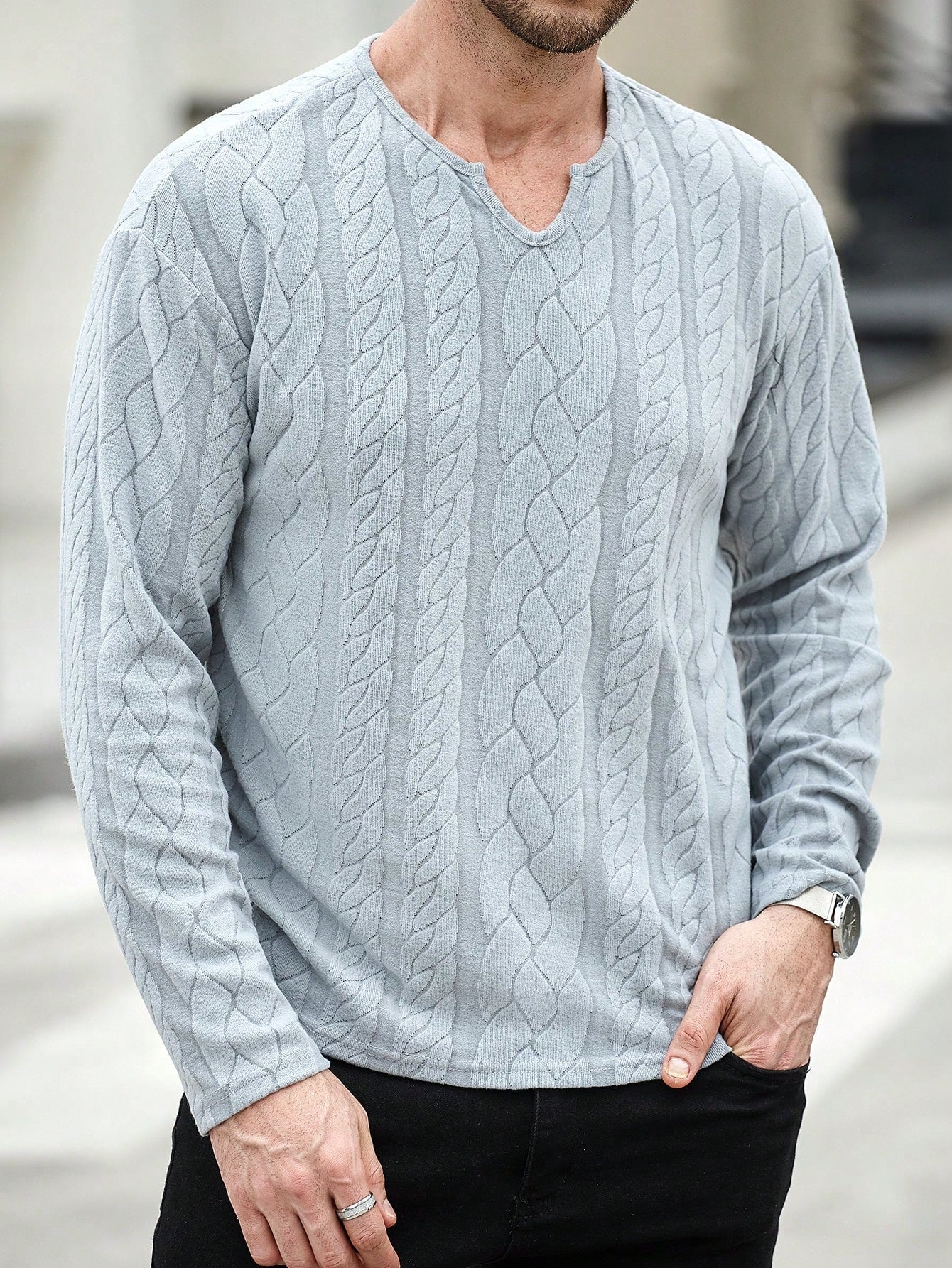 Camiseta CasualCool Casual de Manga Longa Ajuste Solto