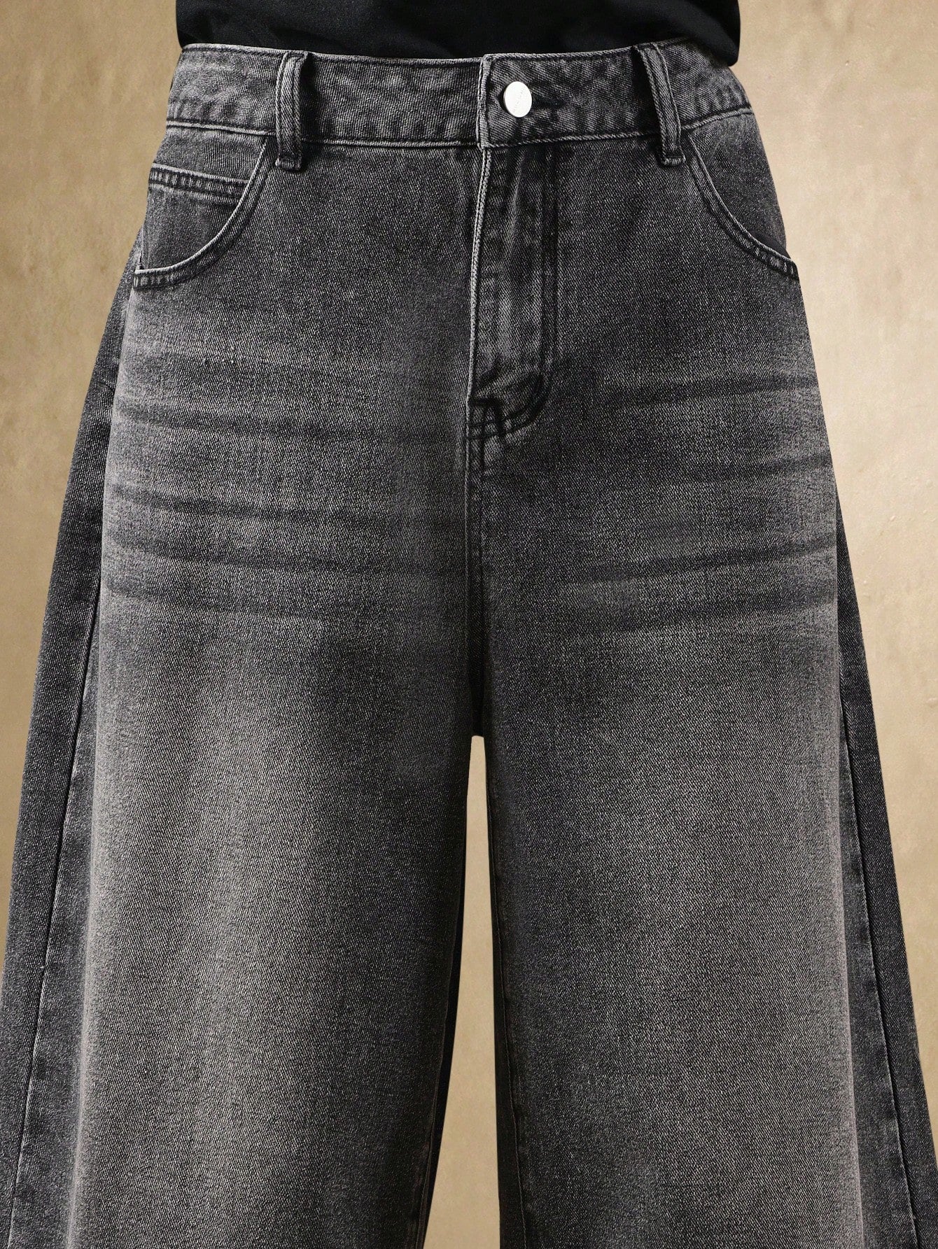 Shorts Denim Oversized de Perna Larga