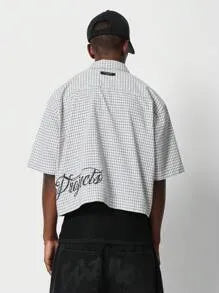 SUMWON Camisa Xadrez Ajustada com Bordado