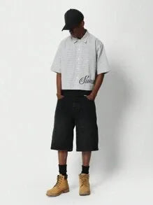 SUMWON Camisa Xadrez Ajustada com Bordado