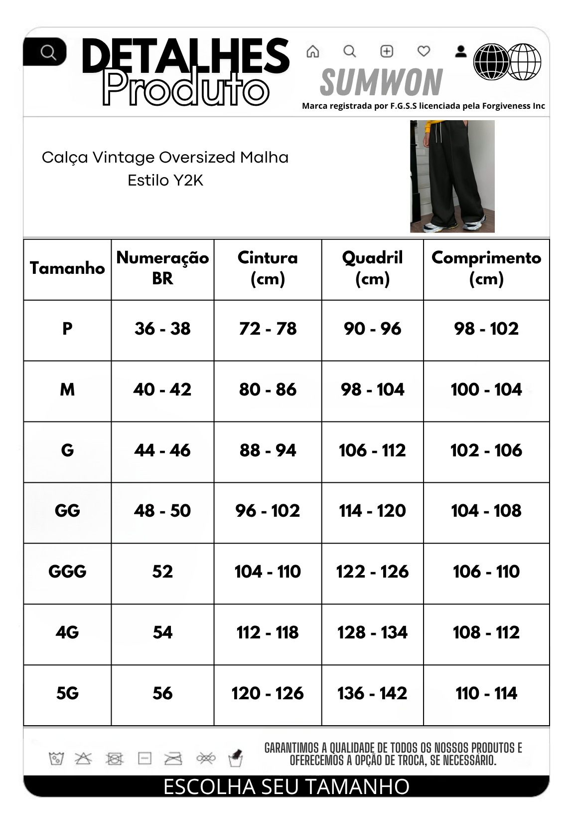 Calça Vintage Oversized Malha Estilo Y2K