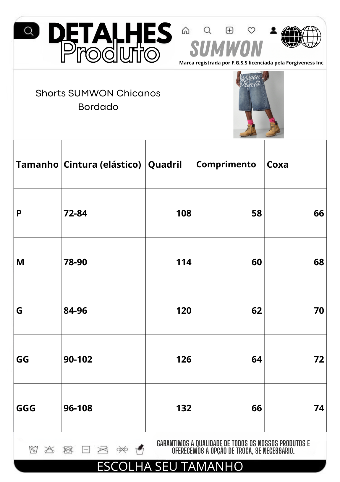 Shorts Chicanos Bordado